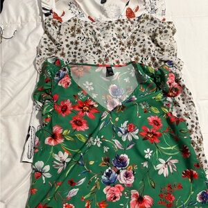 SHEIN Green Floral Blouse